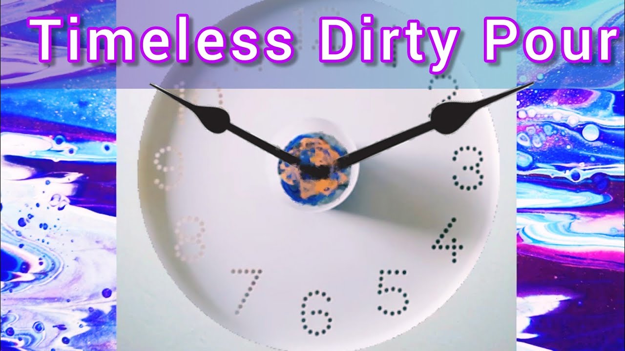 #46 Dirty Pour on IKEA Clock using Acrylic Paint Fail / Ribbon Pour also a Fail?