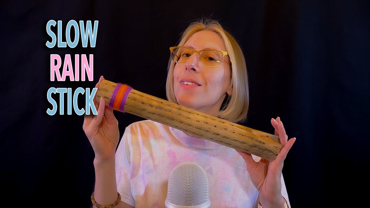 ASMR | Slow Rainstick - gentle rain sounds, clinking, clicking, limited talking