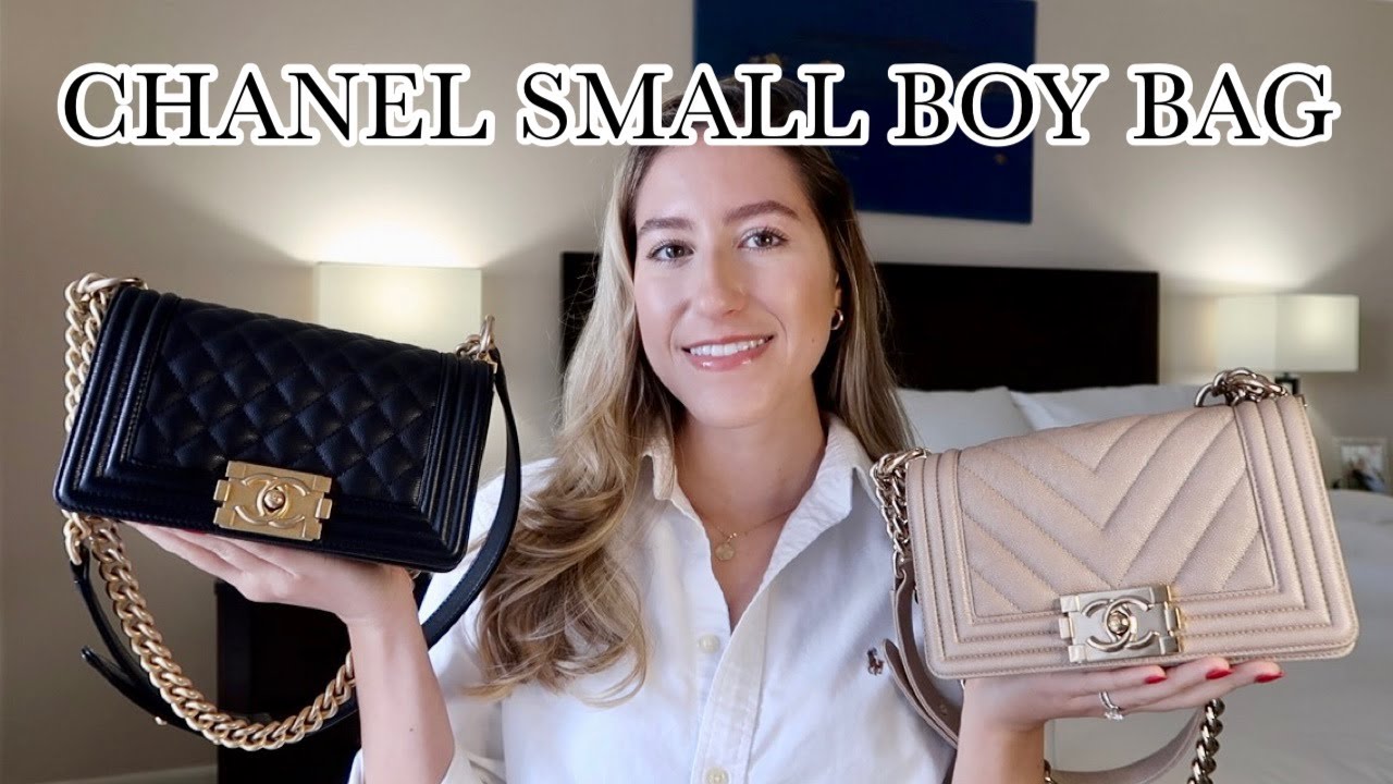 CHANEL *Small* Boy Bag Review | Black Caviar & Beige With Champagne Gold Hardware