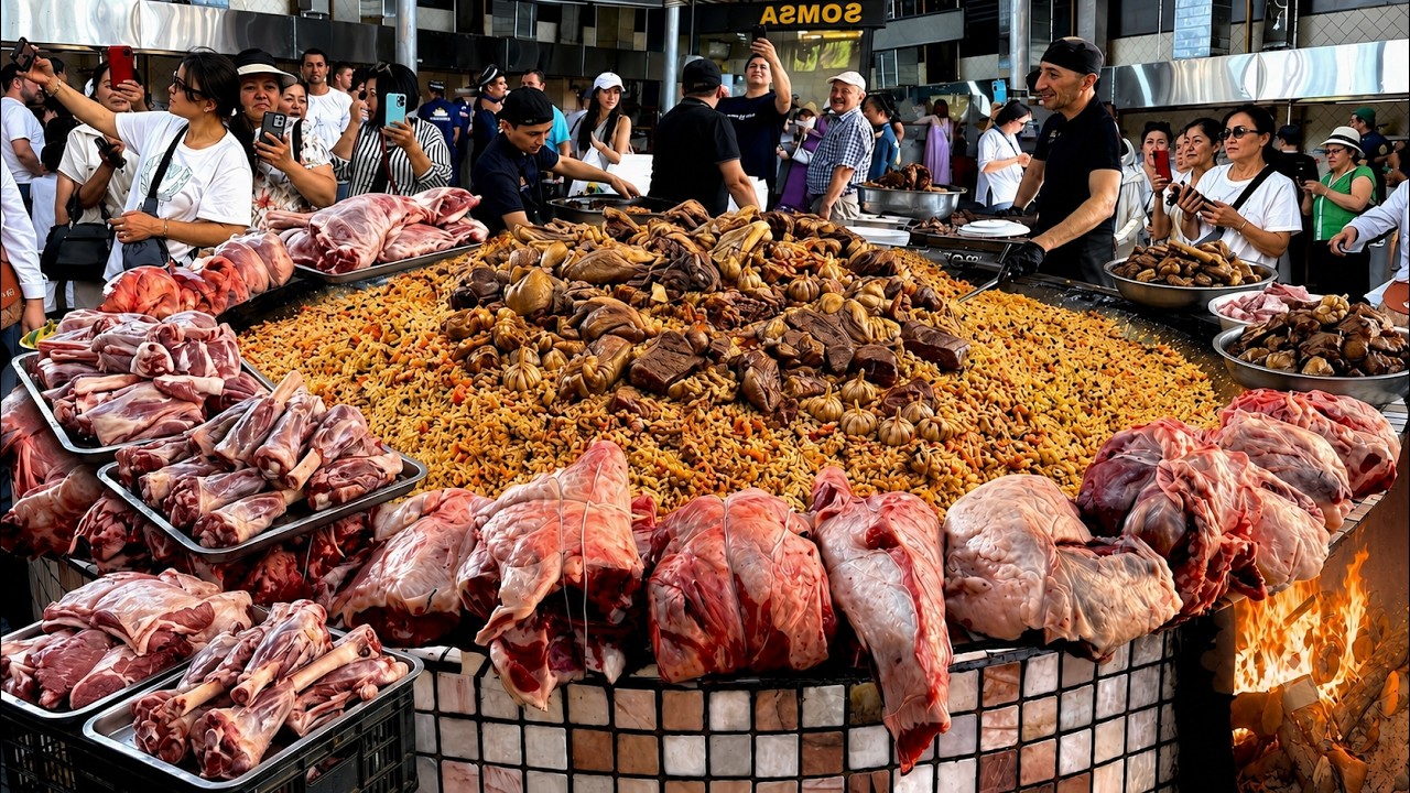 WEDDING BIG PILAF | Popular Street Food In UZBEKISTAN | PILAF CENTRE #pilaf #uzbekfood #bigpilaf
