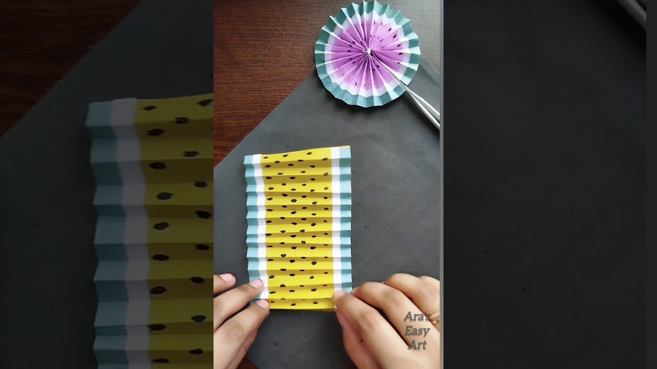 Paper Fan Origami Diy Crafting for kids 