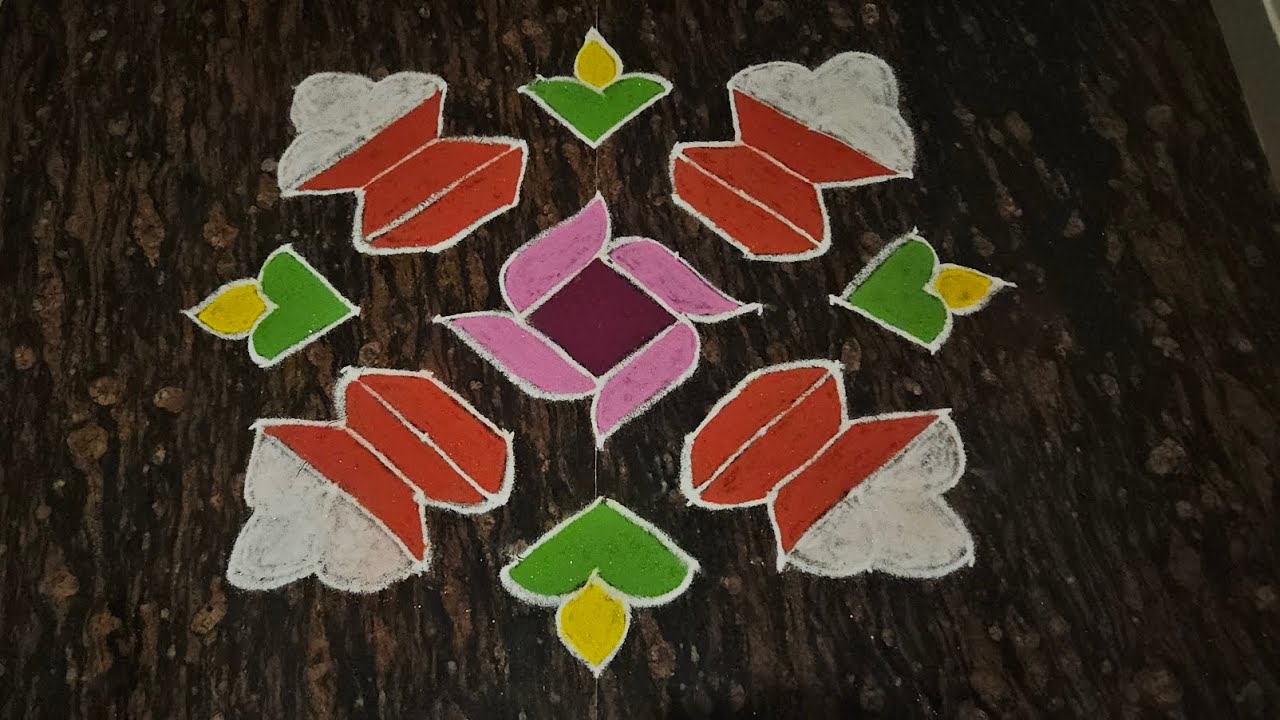 Pongal rangoli 9 dot | Kolam 10