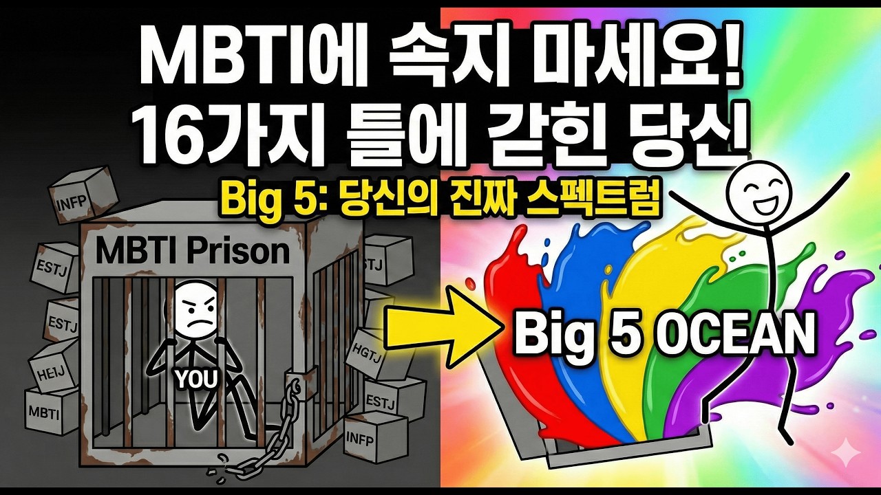 내 진짜 성격은? MBTI의 시대는 지났다! 이제는 Big5로 나를 찾자! 16개 유형이 아닌 5가지 스펙트럼으로 알아보기 (Big 5 심리학)