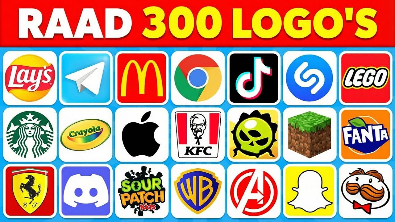 Raad Het Logo in 3 Seconden | 300 Bekende Logo's | Logo Quiz 2024