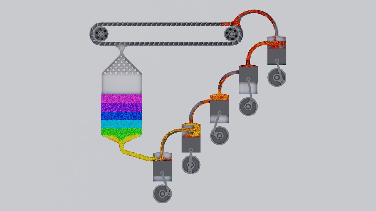 Particle fluid. Pistons. Simulation [15]