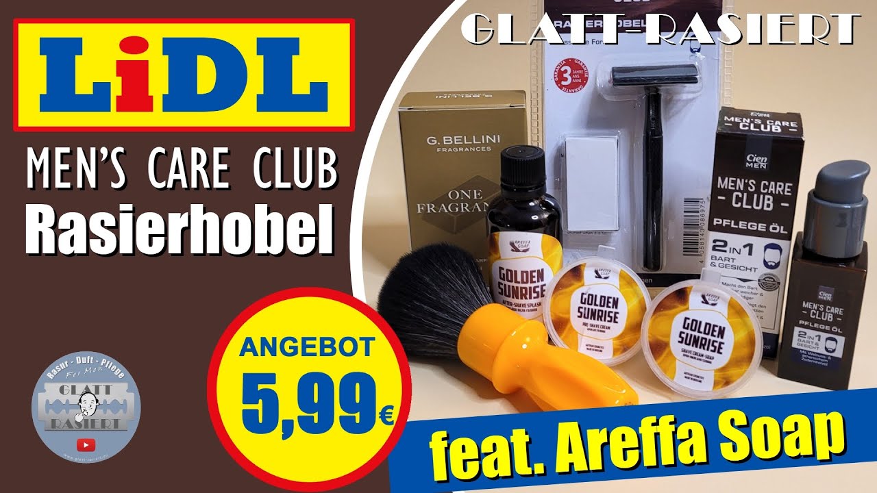 NEU BEI LIDL 5,99€ ║ Men's Care Club Rasierhobel / Areffa Soap / Nassrasur // GLATT - RASIERT