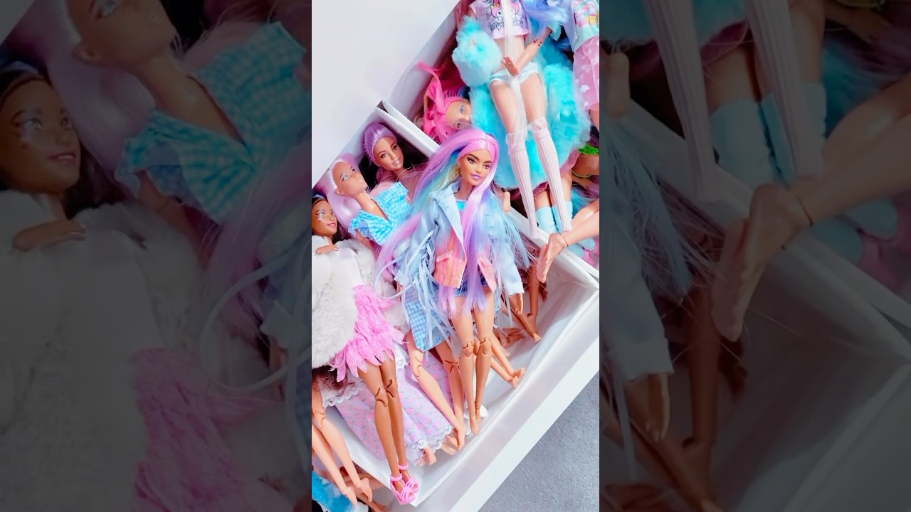 Rainbow Hair Barbie! (Barbie Extra 5 Restyle) 🍭 #barbie #doll #toys #makeover