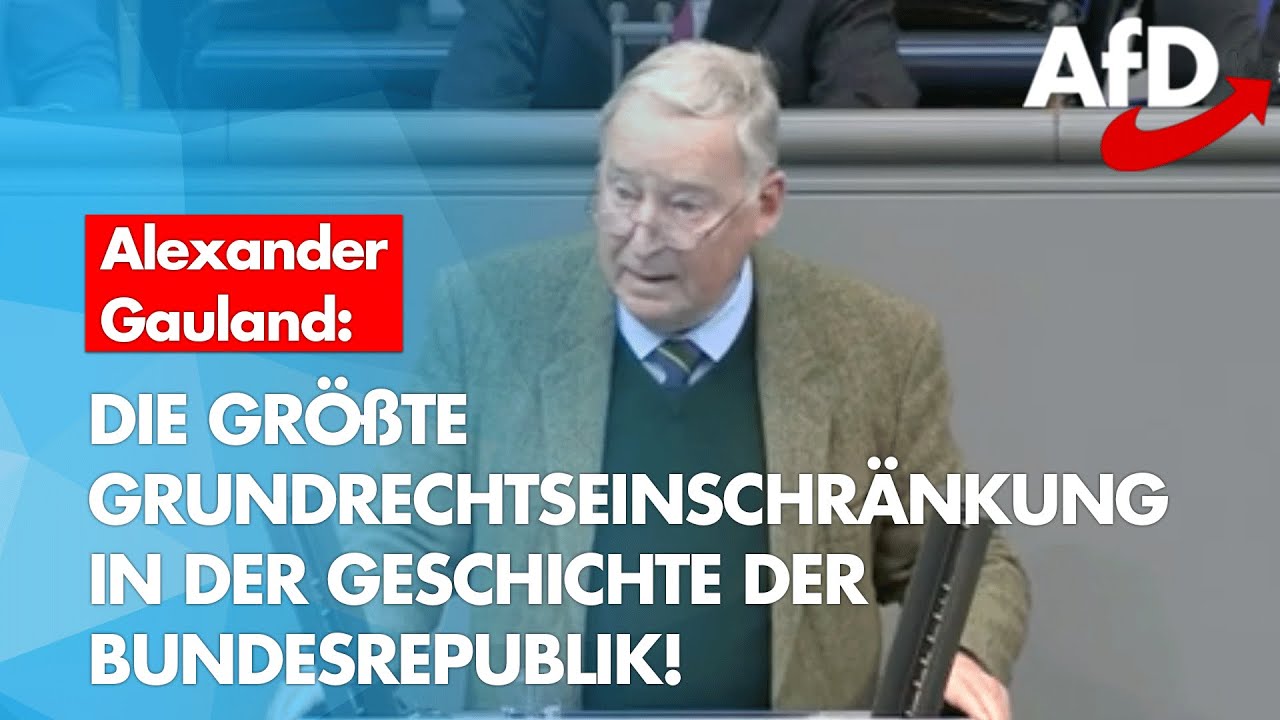 Alexander Gauland zum drohenden Totalitarismus mit Infektionsschutztarnung