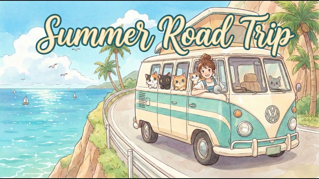 Summer Road Trip 🚐🌊 Happy Ukulele Lofi | Chill Beats to Drive / Relax / Study