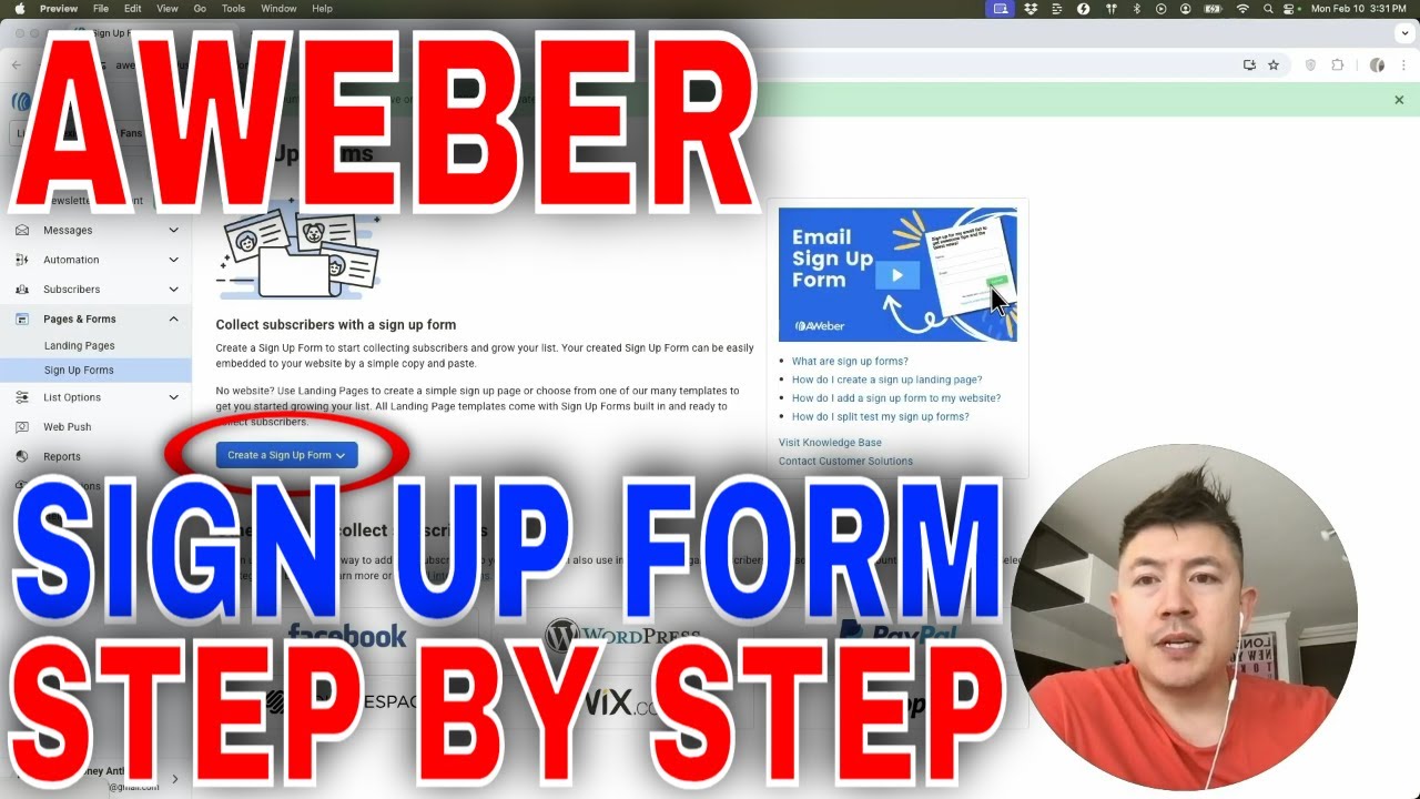 ✅  How To Create Email Sign Up Form With AWeber🔴