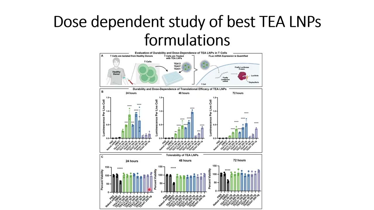 Dose dependent study of best LNPs (TEA-LNPs) formulations 