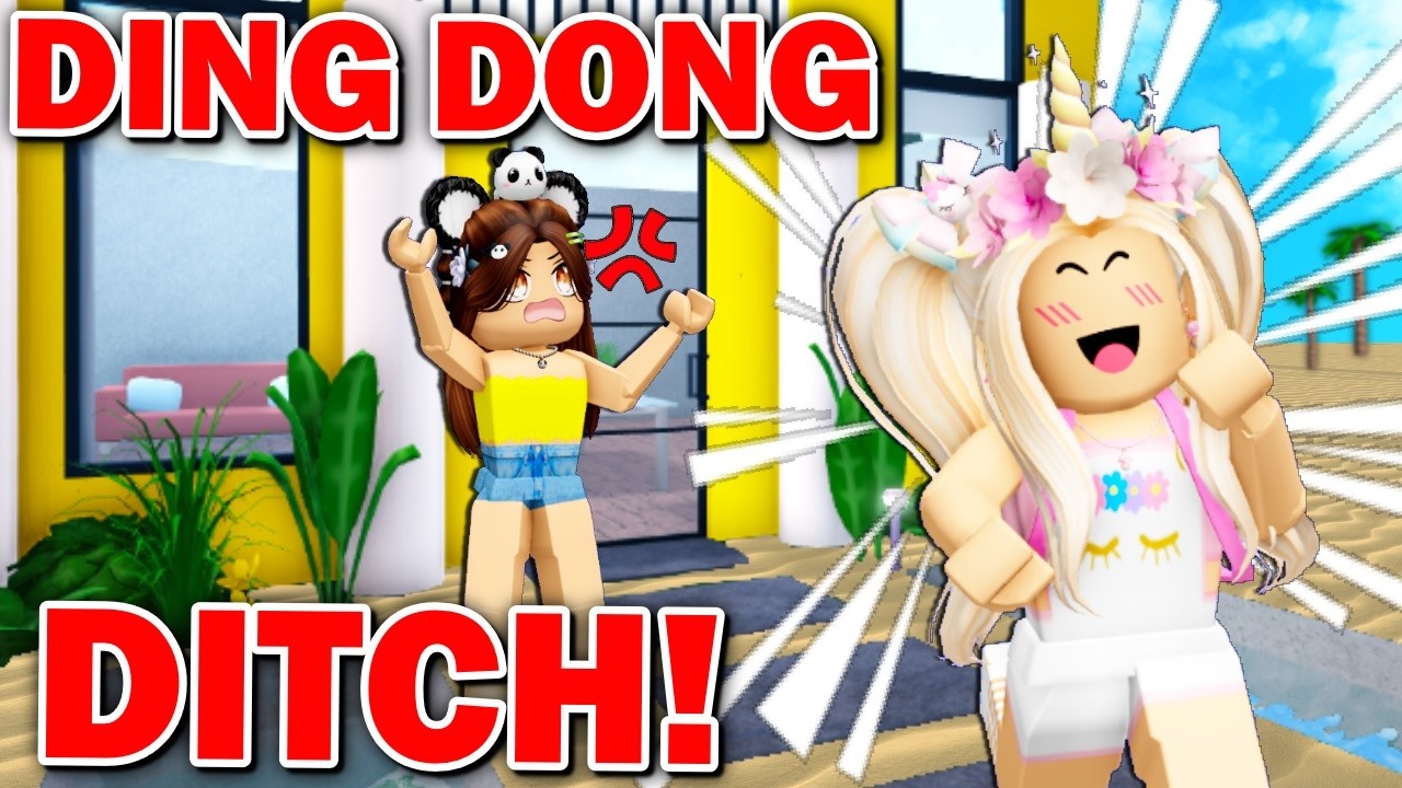 Ding Dong Ditching In NEW Bloxburg Map.. (Roblox)