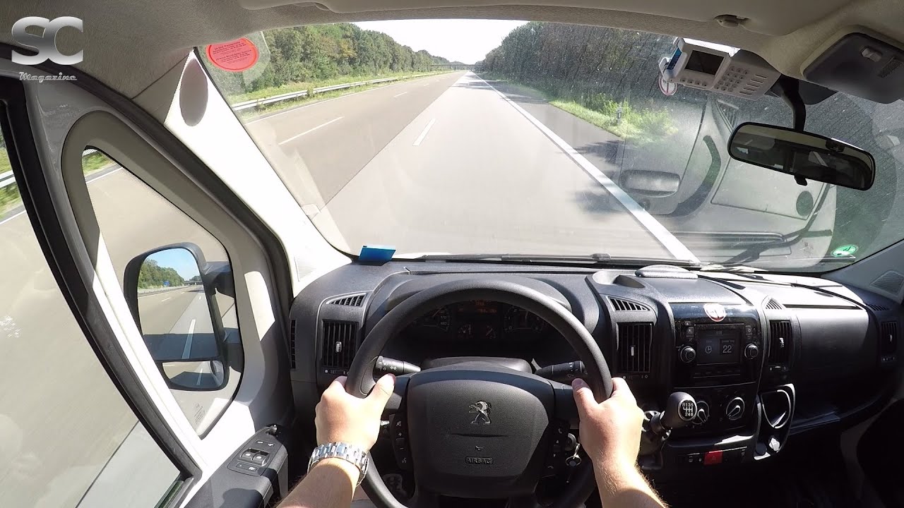 Peugeot Boxer L3H2 2.2 HDi (2015) on German Autobahn - POV Top Speed Drive