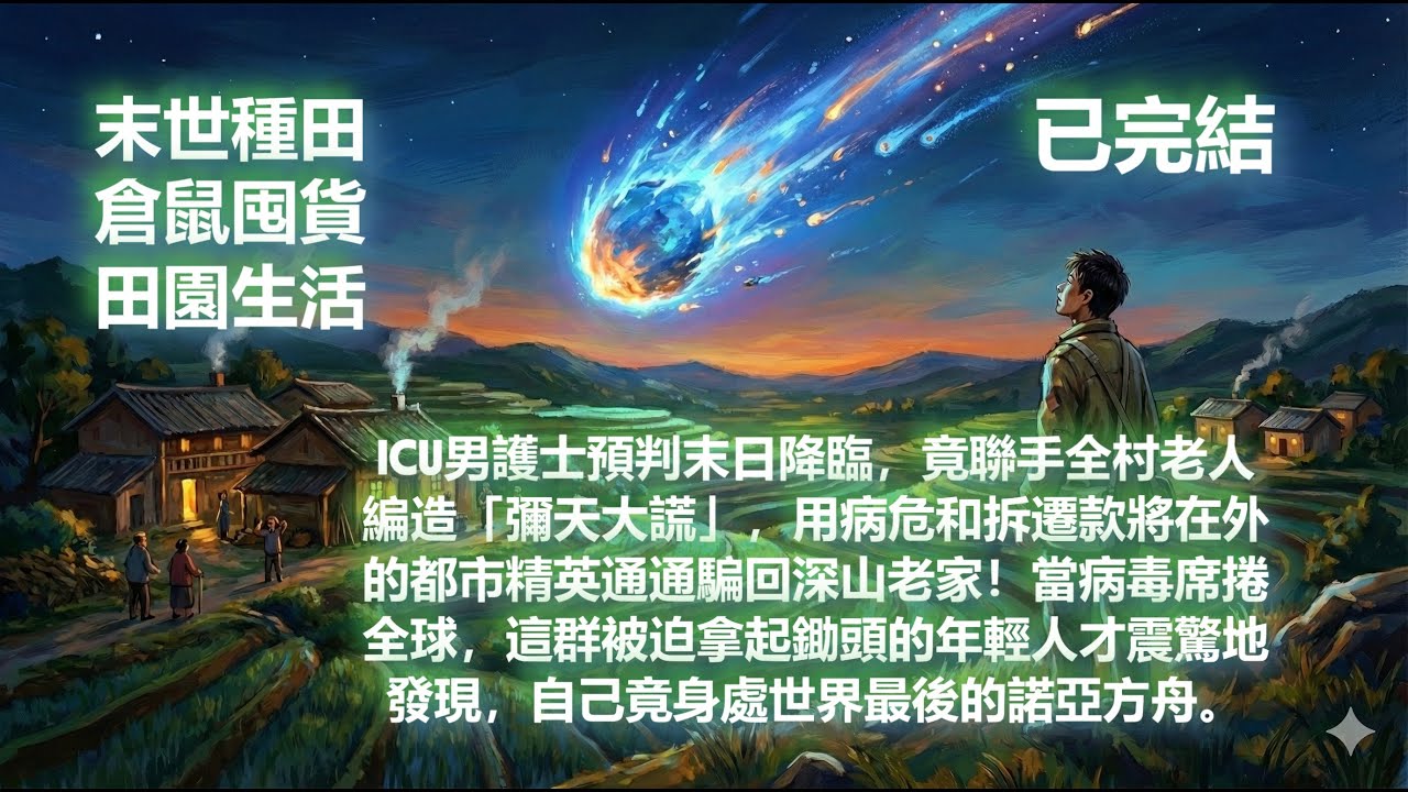 《騙了全村大學生回來種地後，末日爆發了》ICU男護士預判末日，聯手全村老人編造「彌天大謊」，將在外的都市精英通通騙回深山老家！病毒席捲全球，這群年輕人才震驚地發現，自己竟身處世界最後的諾亞方舟。