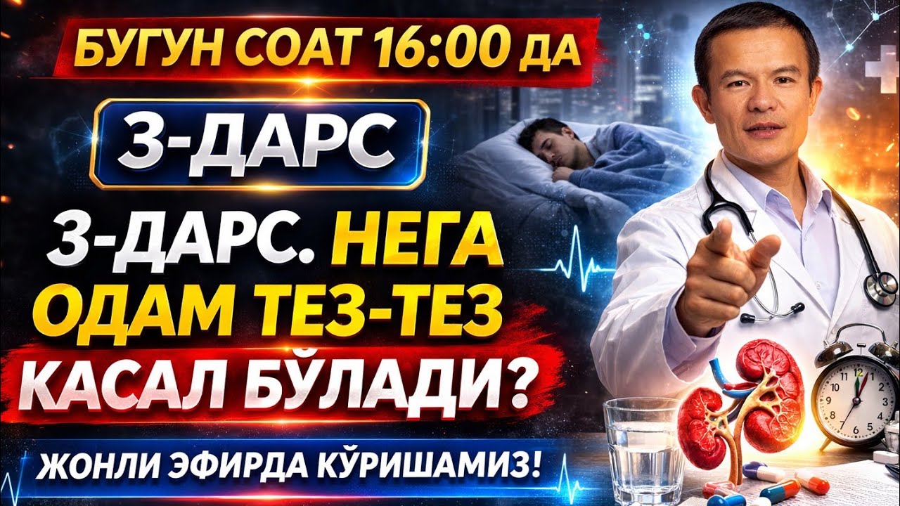 🔥3 - ДАРС. 🔥НЕГА ОДАМ ТЕЗ-ТЕЗ КАСАЛ БЎЛАДИ? 🔥