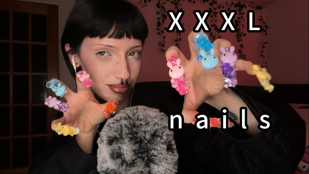 XXXL Nails ASMR (brain scratch, mouth sounds, yap, etc)