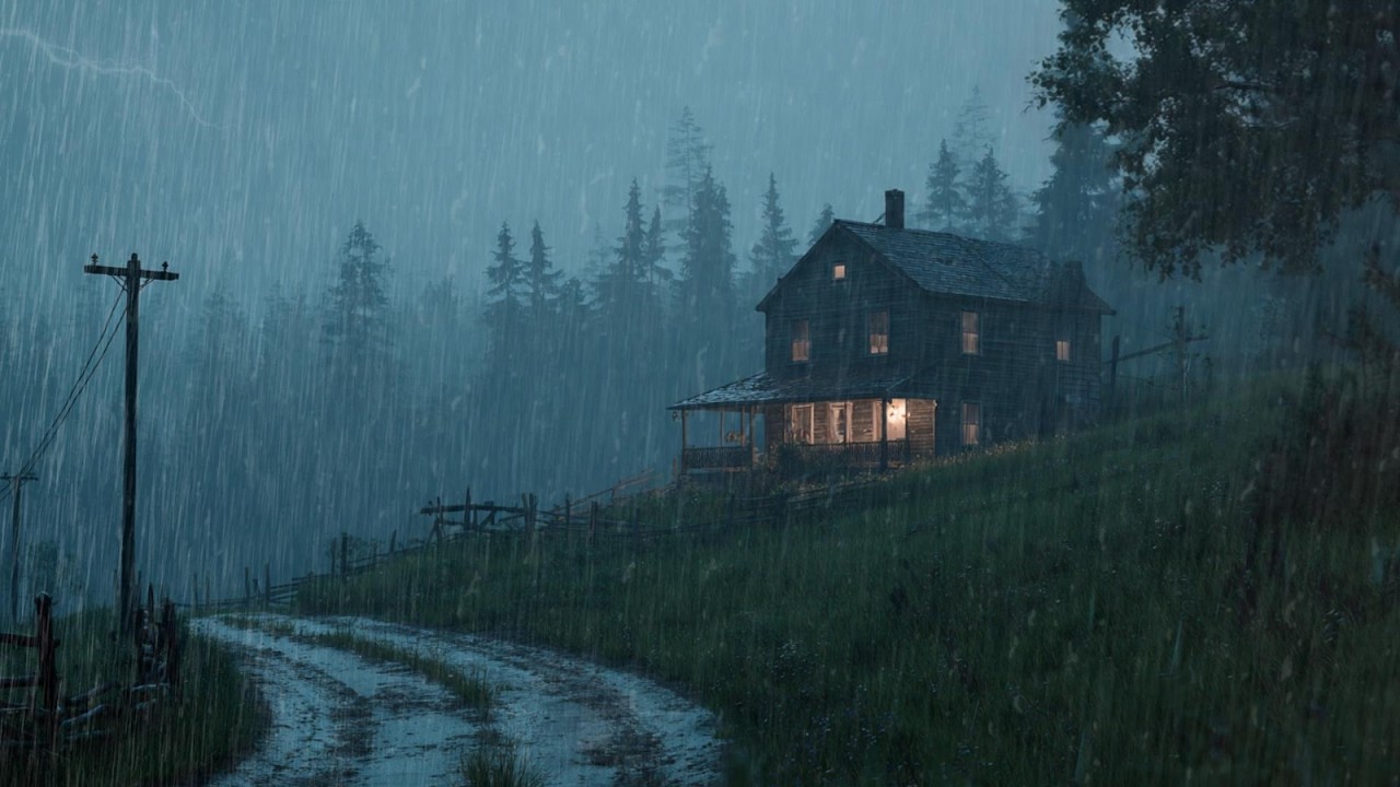 🔴 LIVE 24/7 Cabin in the Woods During Storm | Relaxing Rain for Insomnia Relief