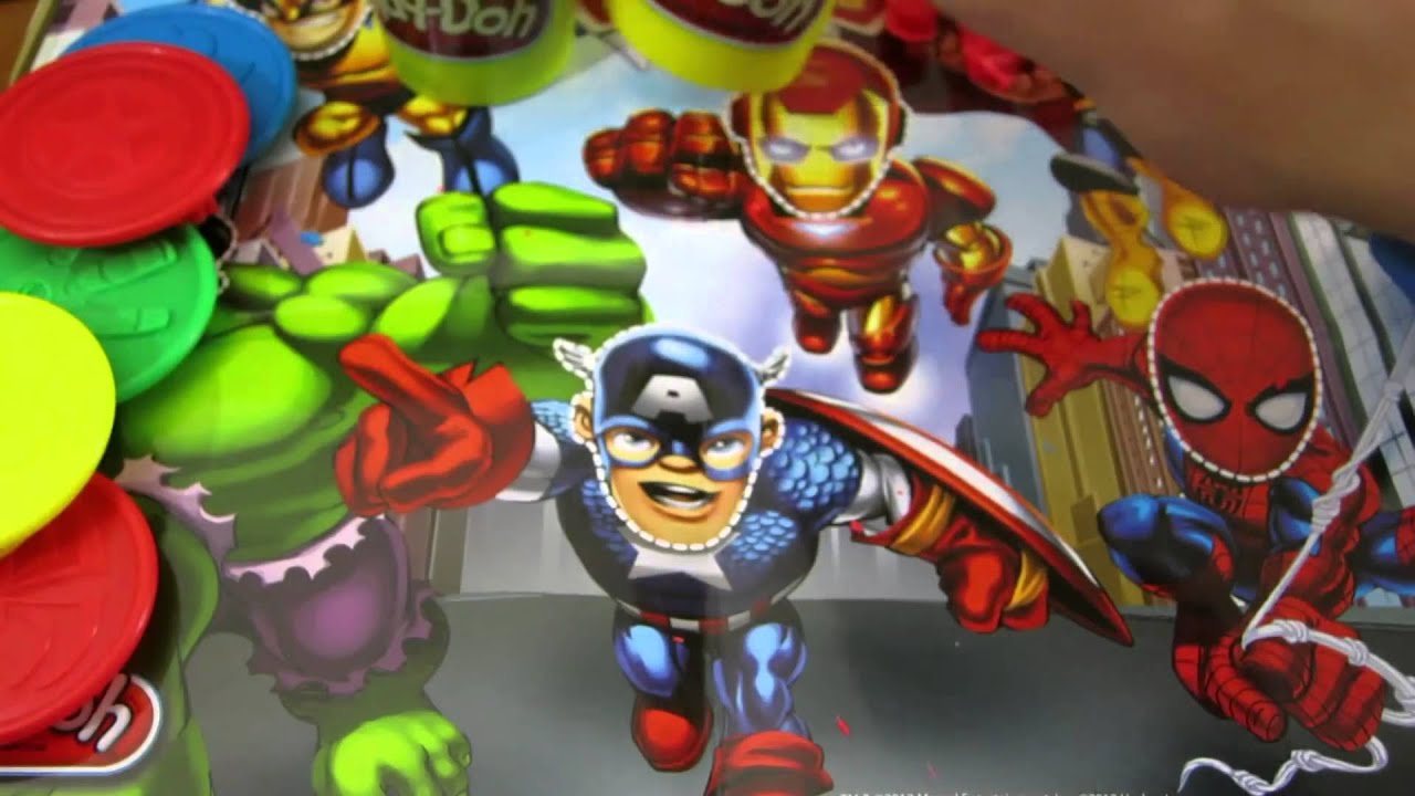 Play-Doh Marvel Super Hero Squad Set! Spider-Man | Thor | Iron Man | Hulk | Wolverine