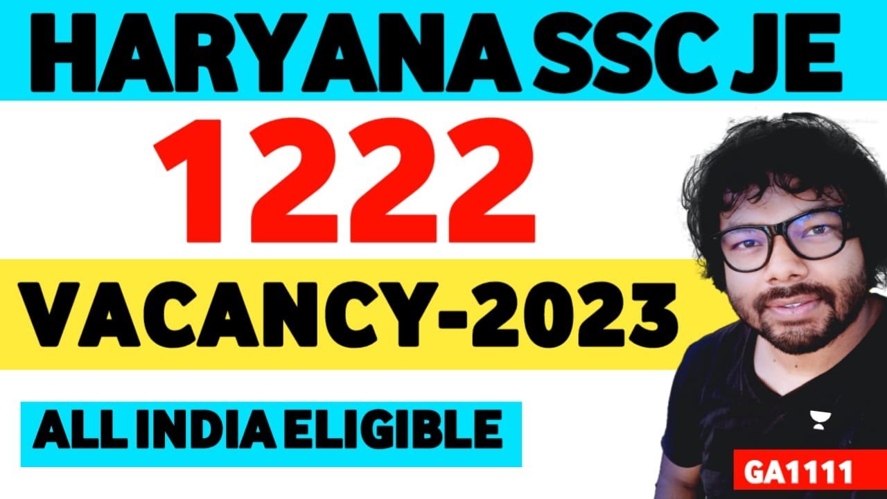 HSSC JE New Recruitment 2023 | 1222 Vacancy | Official Update| Praveen Sir #ssc #unacademy #sscje