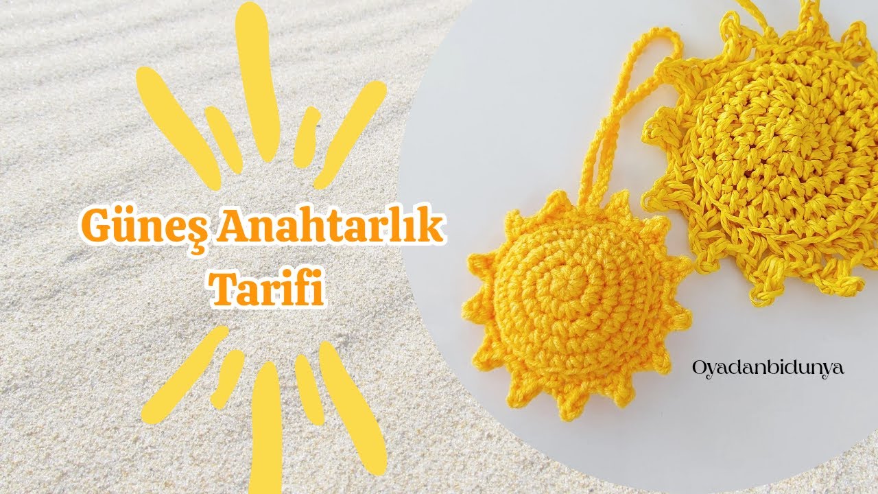 Güneş anahtarlık yapımı #amigurumi #crochet #keychain