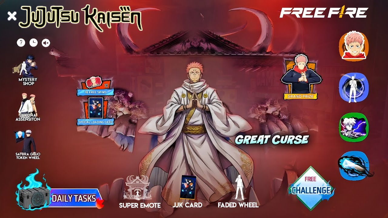 Jujutsu Kaisen Event Free Rewards 💥😮| sukuna bundle review | free fire new event | ff new event 