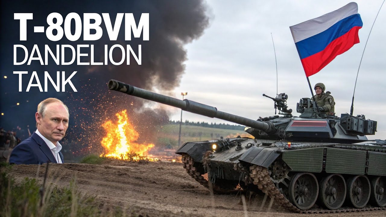 Т-80BVM с «Одуванчиком»: Российский танк в бою на поле войны!