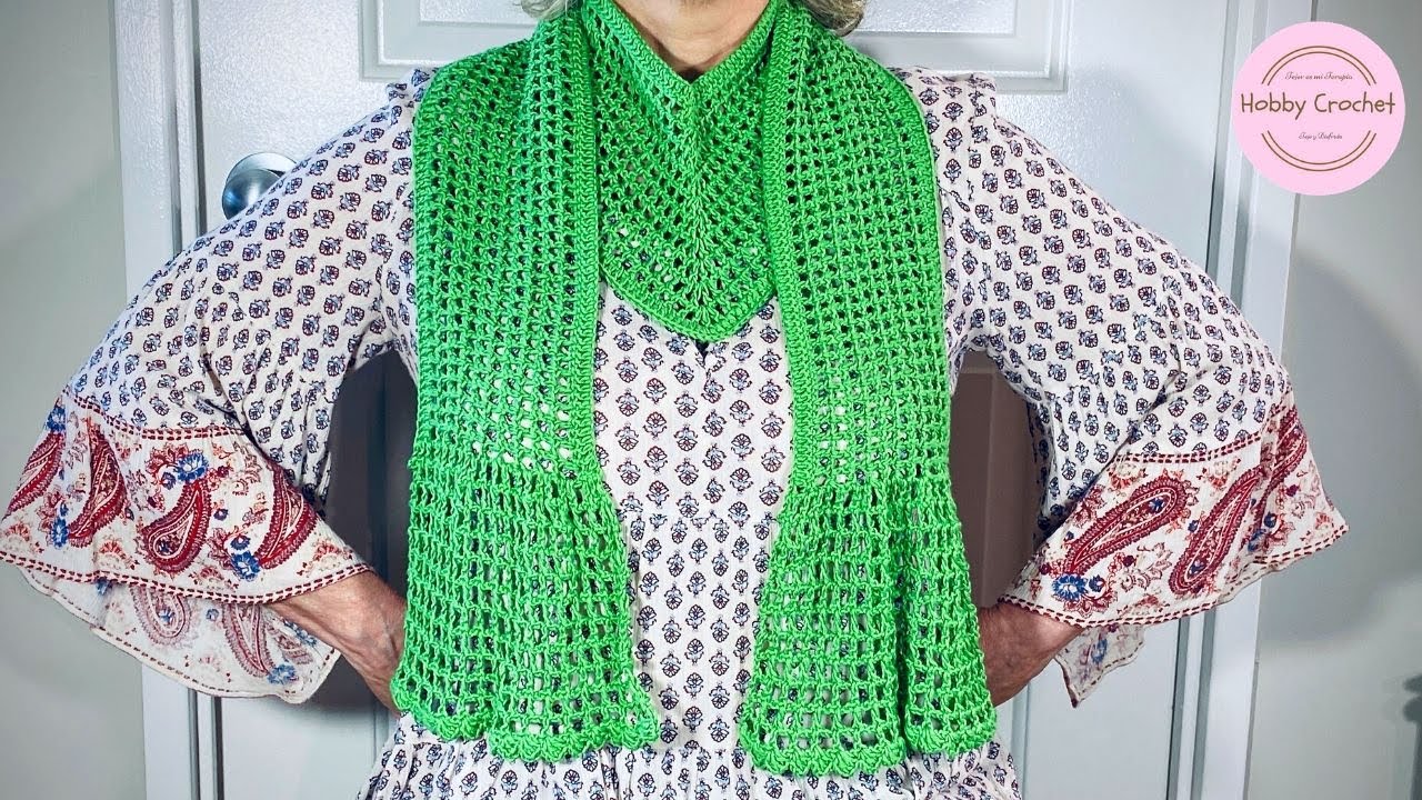 Bufanda para cuello V a crochet paso a paso (Versión Diestra)