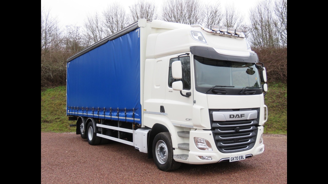 2020 70 DAF CF 430 Space Cab Euro 6 - 6x2 Rear Lift 26/44 Ton Drawbar Curtainsider GK70EBL