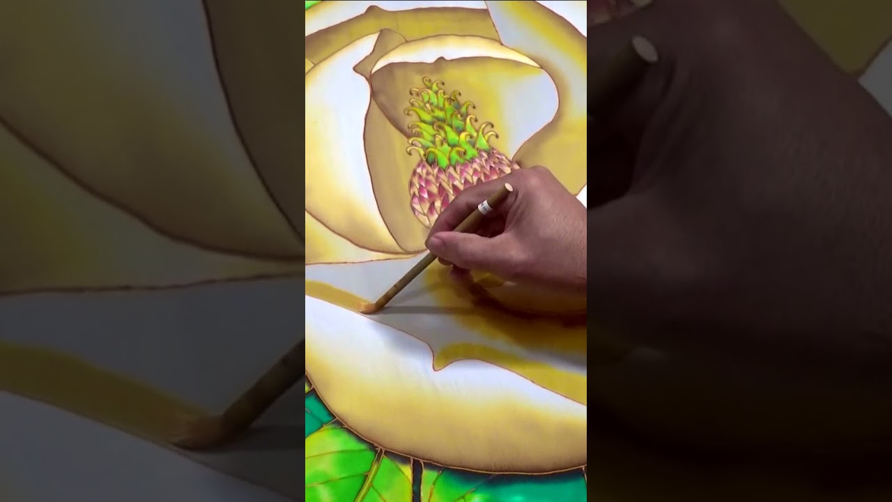 Jean-Baptiste silk Painting | MAGNOLIA FLOWER WATERCOLOUR