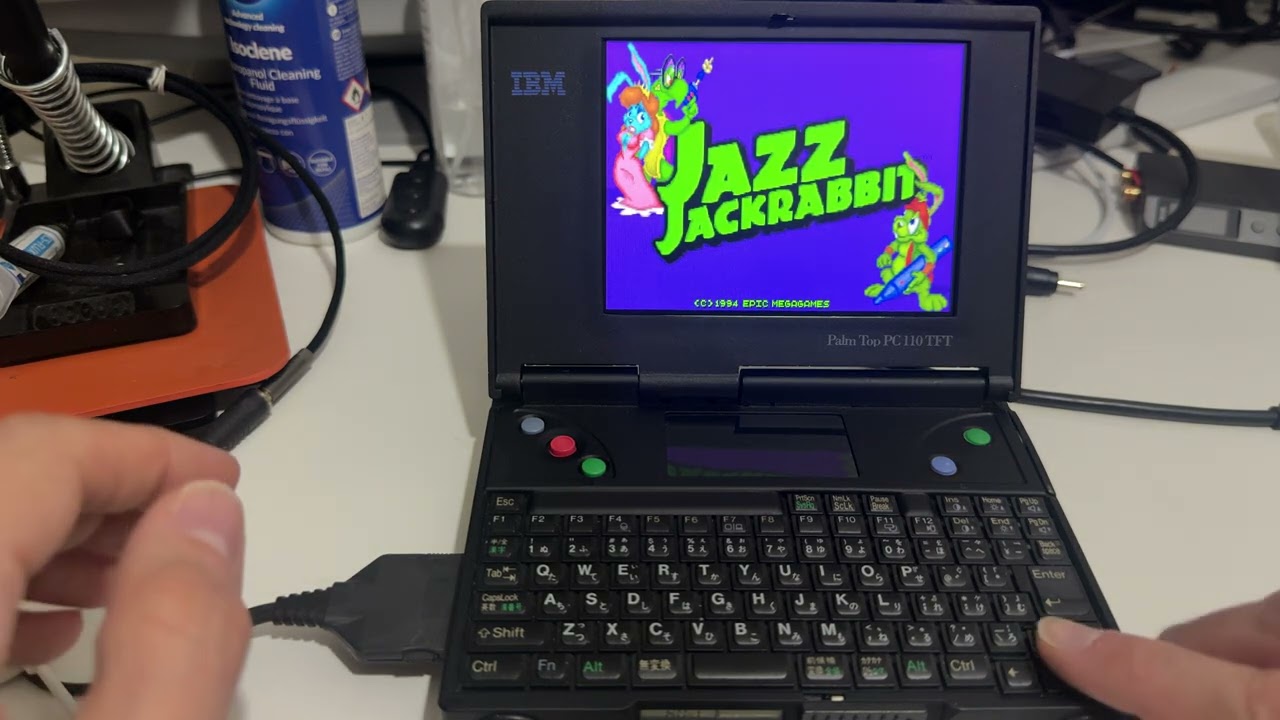 IBM Palmtop PC110 + IBM 3D Sound PCMCIA Card Demo