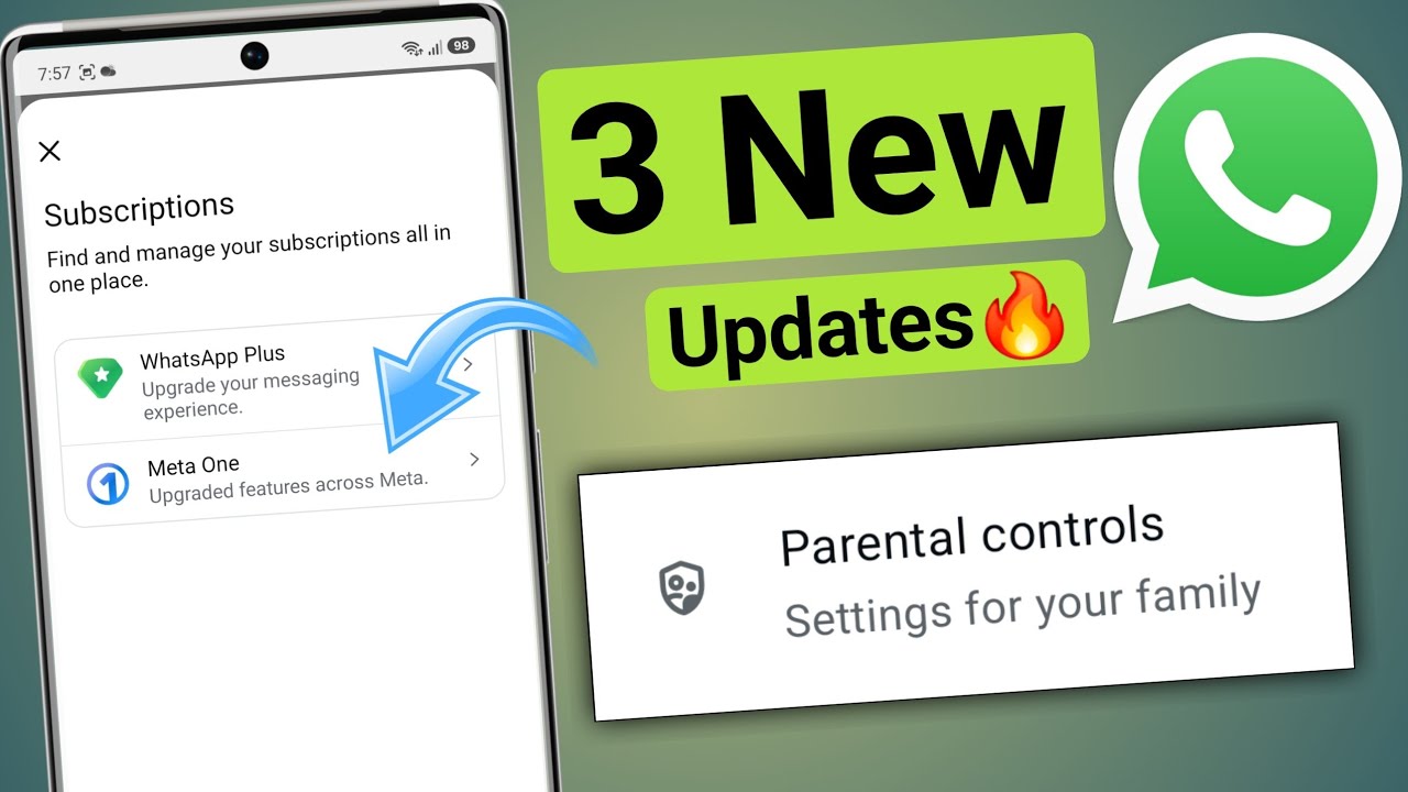 3 Whatsapp New Update | Whatsapp Parental Control Setting And Meta One Whatsapp Subscription Feature