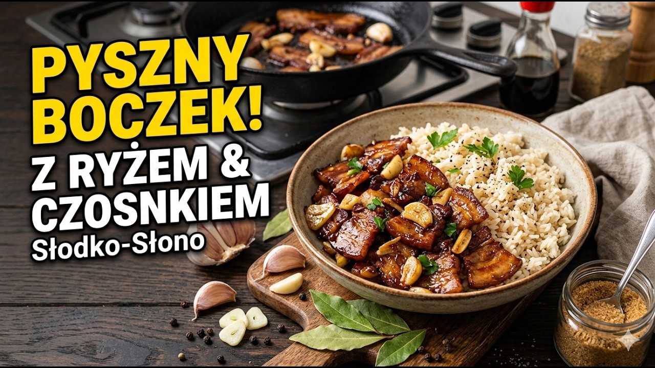 Aromatyczny Boczek z Czosnkiem i Ryżem na Słodko-Słono