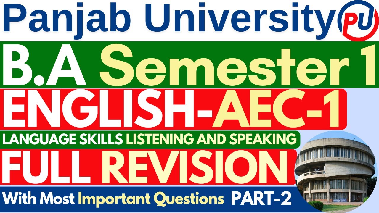 Language Skills Listening And Speaking |BA Sem 1 English Language Skills | English BA Sem 1 | P 2