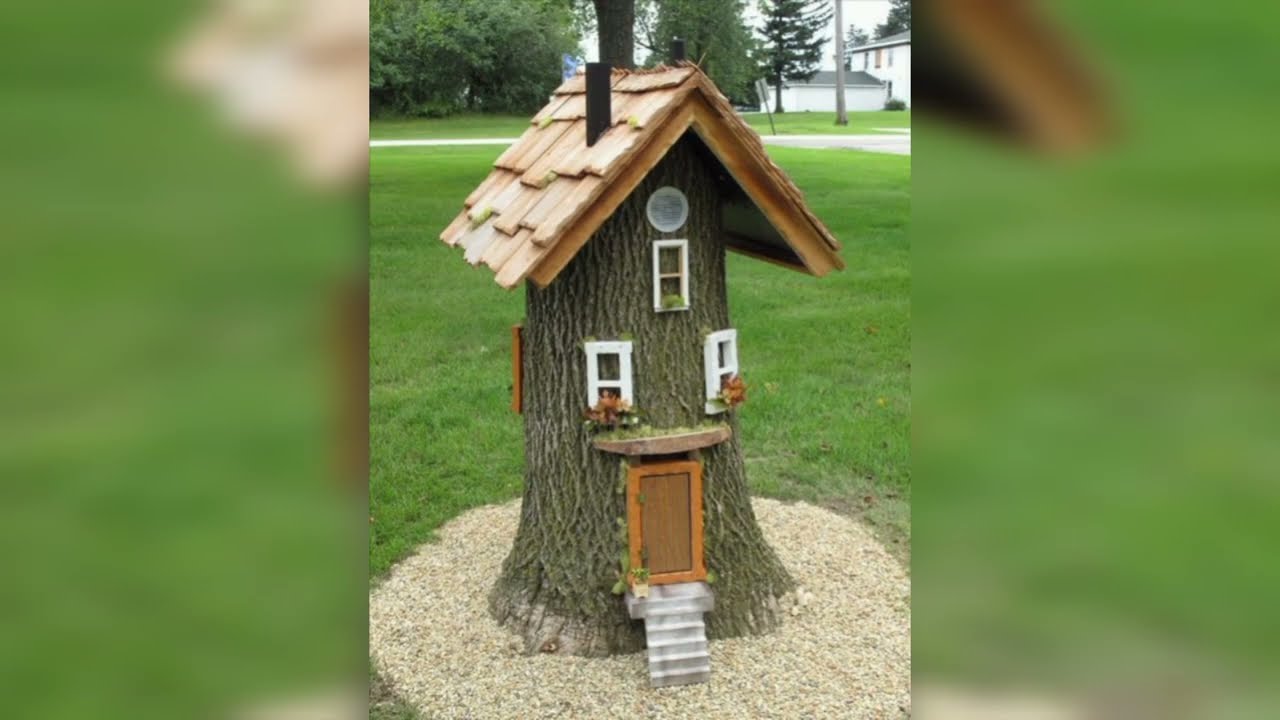 Old Tree stumps garden decor/fairy garden decor ideas
