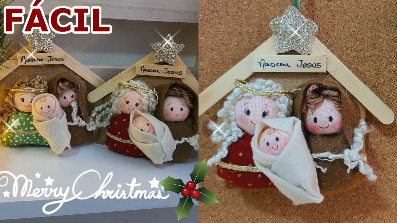 Diy Sagrada Familia de Natal Enfeite para Decorar e vender ! Ideia Linda Artesanato, Navidad facile