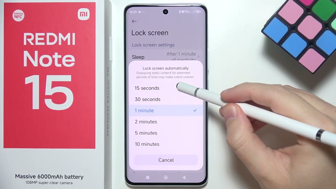 Redmi Note 15: Как изменить время отключения экрана (тайм-аут экрана)