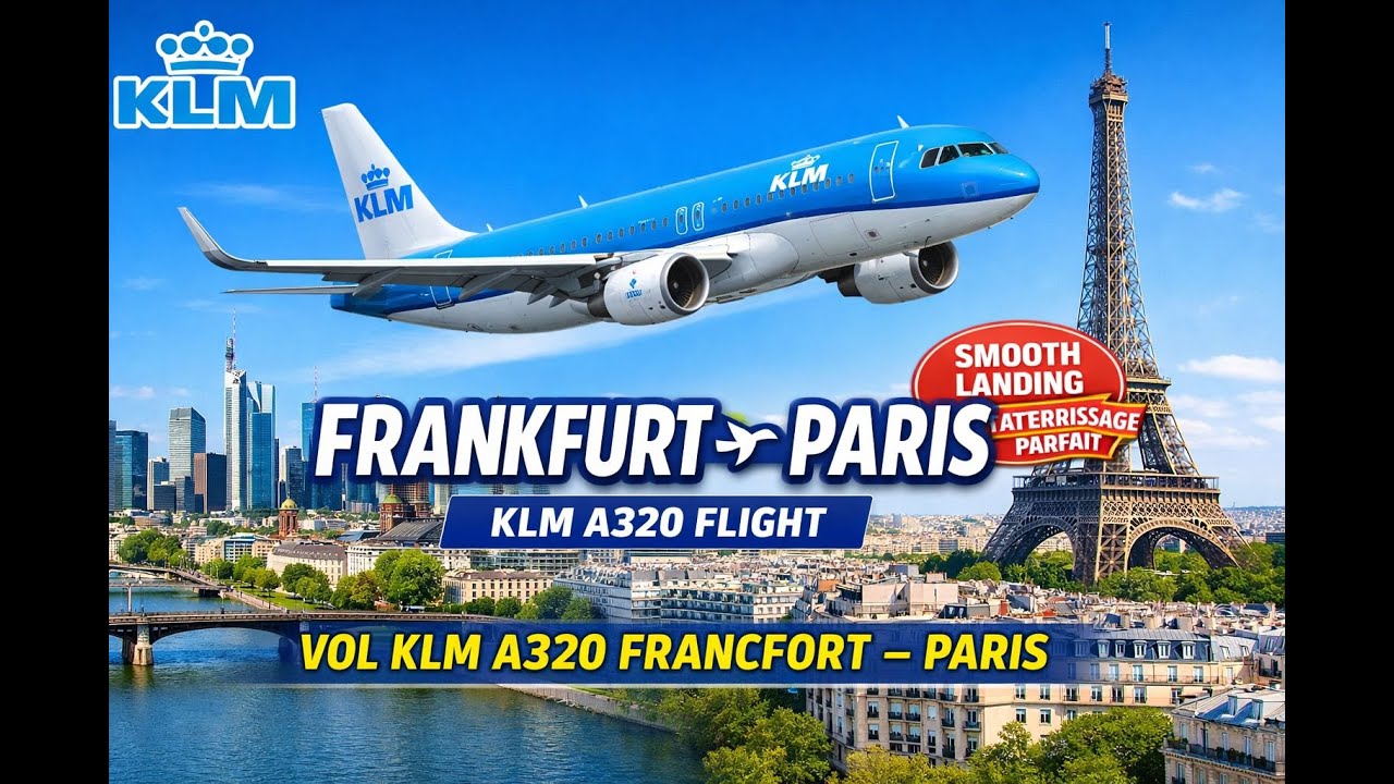 KLM A320 Frankfurt to Paris 🇩🇪➡️🇫🇷 |Vol KLM A320 Francfort-Paris – Atterrissage Magnifique