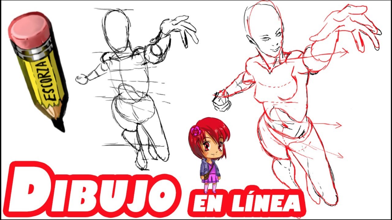 dibujo de una chica  vista aerea
