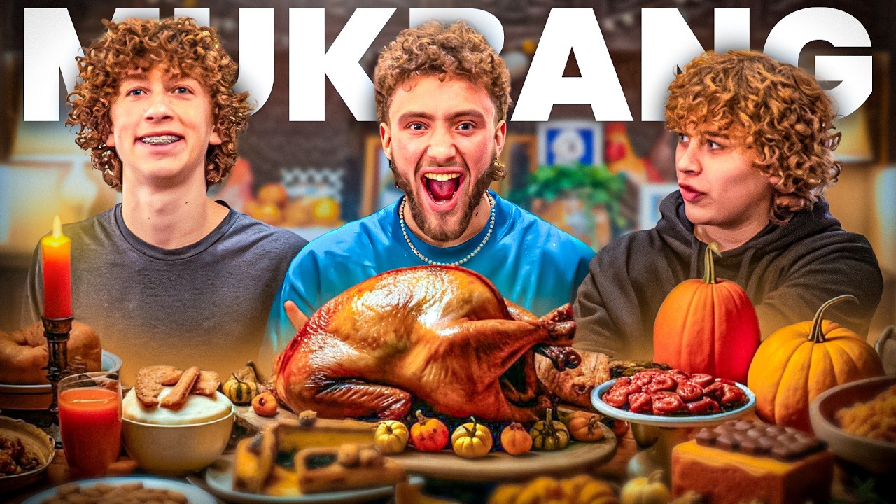 CRAZY THANKSGIVING MUKBANG WITH NELSON NOAH AND NILES!!!