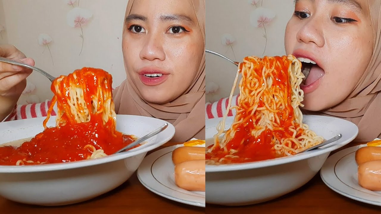 MUKBANG INDOMIE KUAH SAOS SAMBAL | SPICY NOODLES