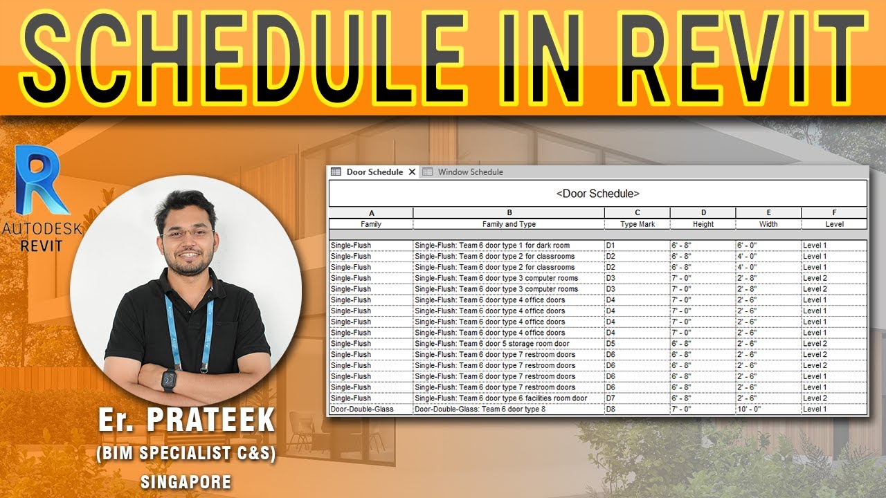 SCHEDULE IN REVIT🔥 | HOW TO CREATE SCHEDULE IN REVIT.