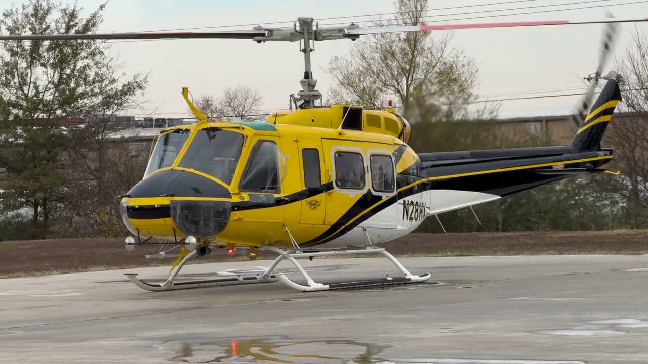 Huey Helicopter Landing, Startup, and Departure