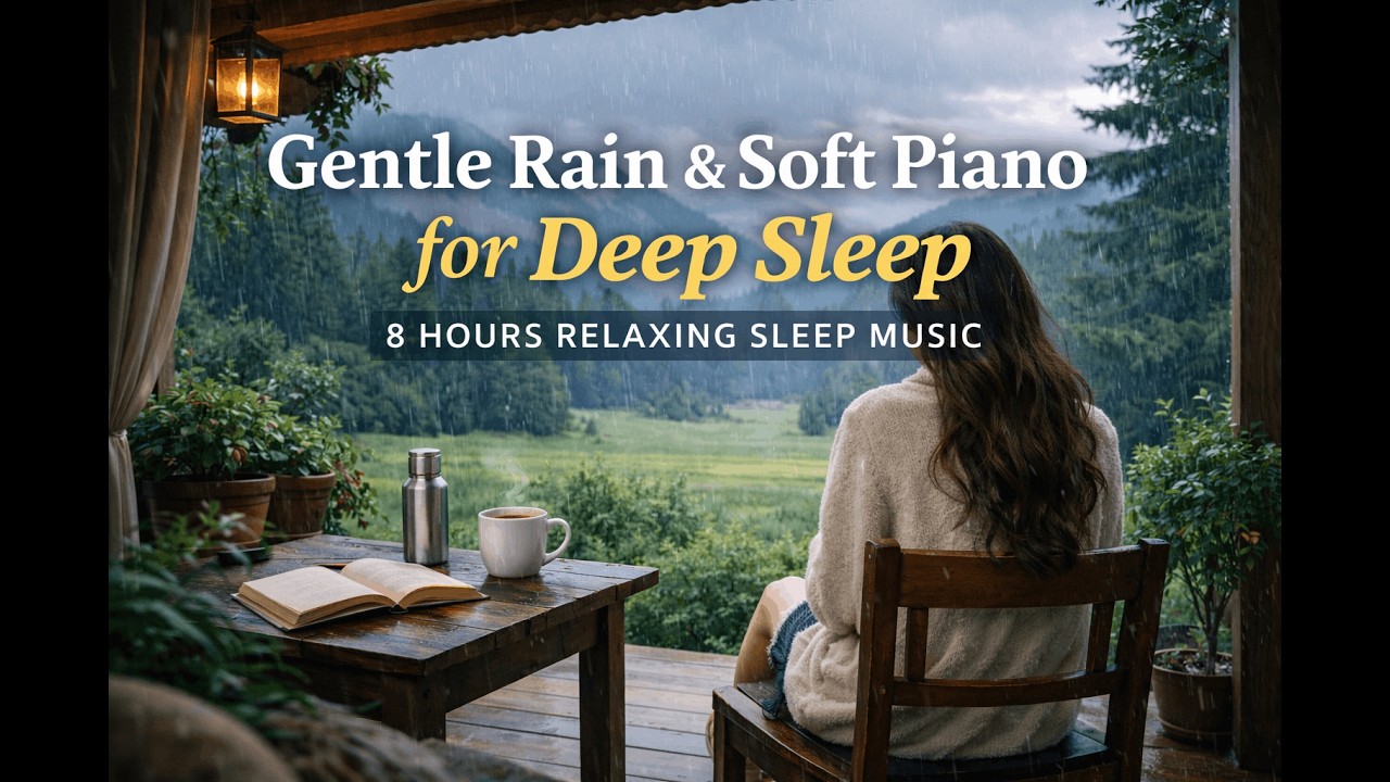 8 Hours Rain Sounds & Calm Piano 🌙 Fall Asleep Fast | Deep Sleep Music