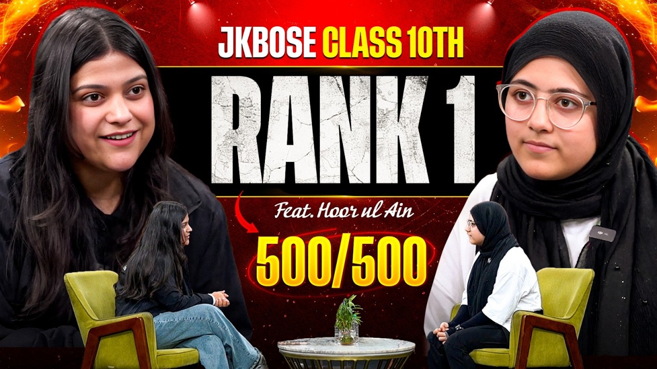 JKBOSE Class 10th Topper | Rank 1st 🥇 500/500 | Hoor ul Ain | Full Podcast | JKBOSE Wallah