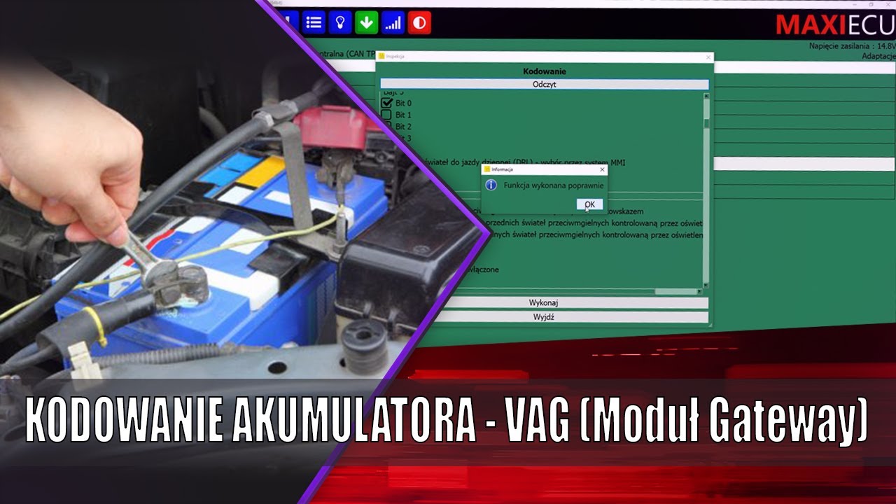 Kodowanie/Adaptacja akumulatora po wymianie - Audi/VW/Skoda/Seat (moduł gateway)
