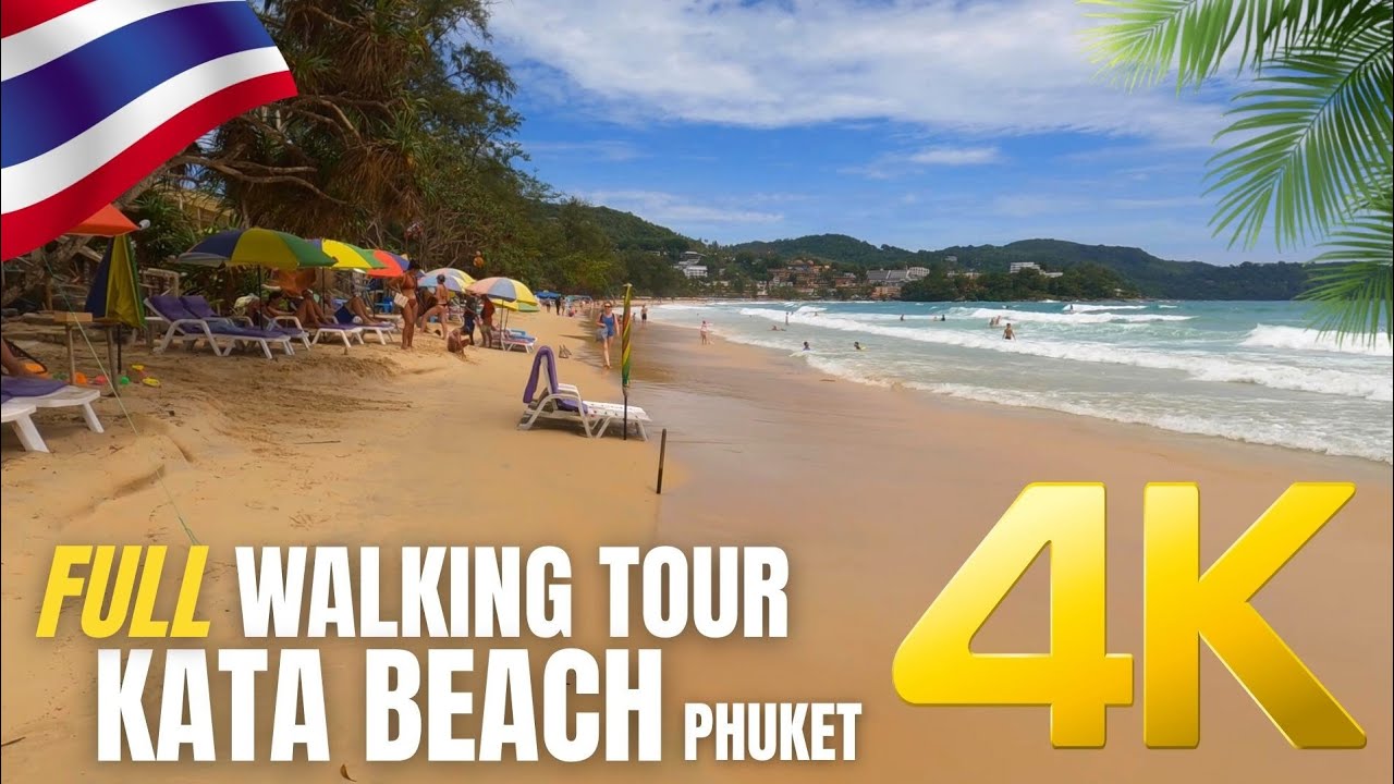 [4K] Walking Tour Kata Beach Phuket - Thailand 🇹🇭🌴Low Season Aug 2025 *Real Sound* #phuket #thailand