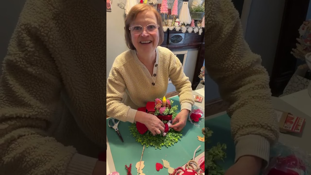 Dollar Tree Red Metal Truck Valentines Makeover