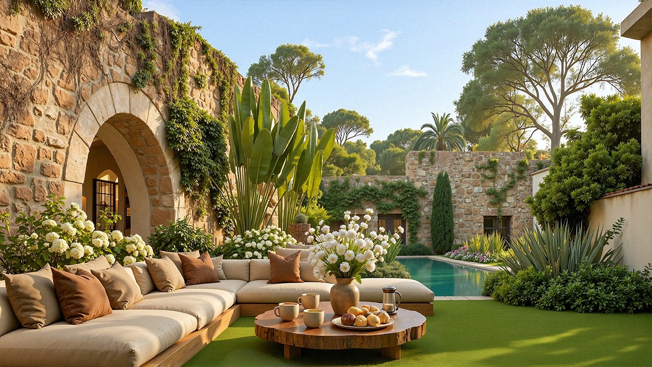 Calm Morning Jazz in a Garden Poolside 🌿 Gentle Jazz & Peaceful Nature For Quiet Moments