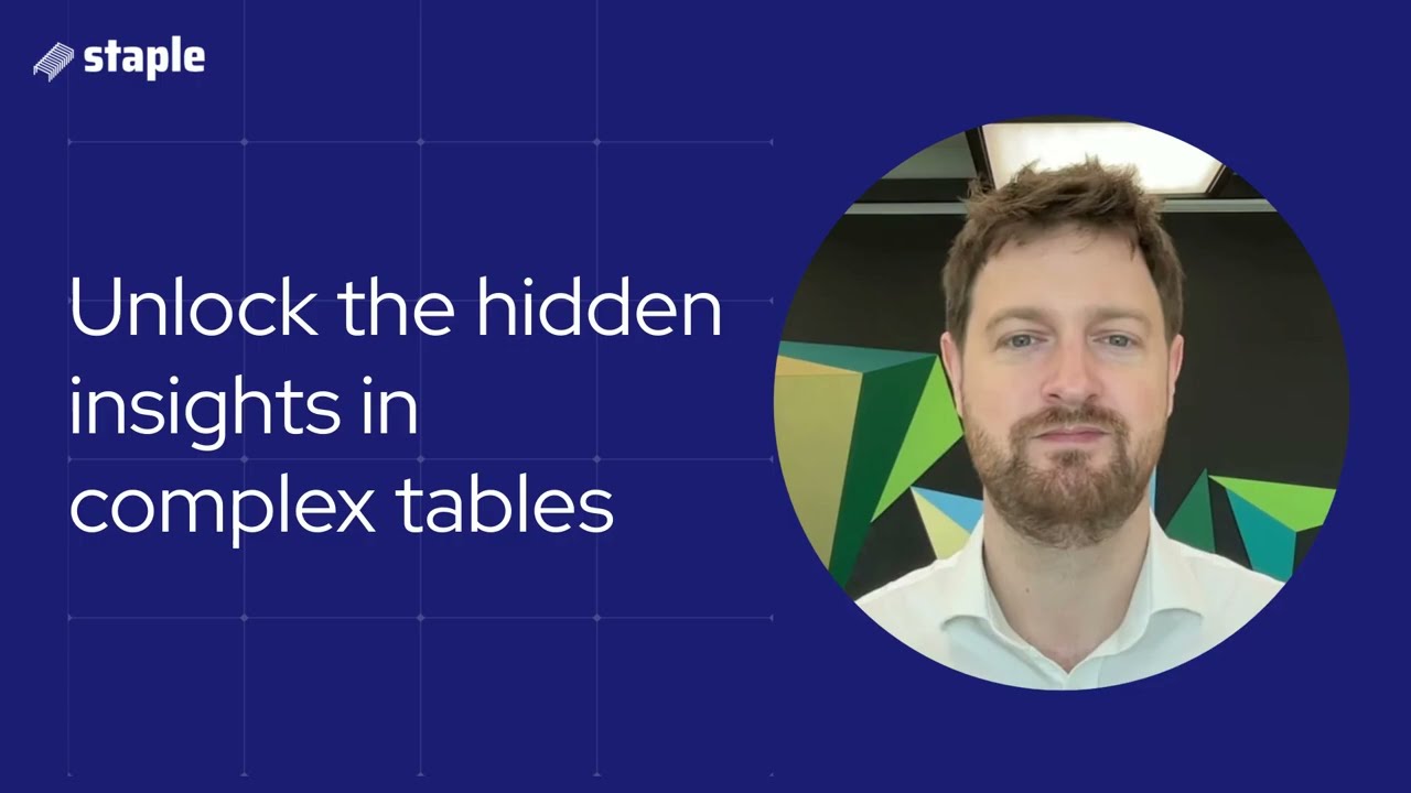 How to extract data from complex tables using Staple AI's Intelligent tables?