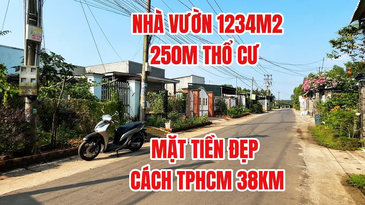 Bán nhà 1234m2 có 250m thổ cư ngay trung tâm xã mặt tiền kinh doanh cách Tphcm 38km #đất_đồng_nai 